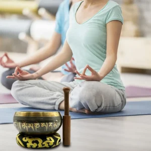 Bol artisanal népalais tibétain en laiton, bol chantant de Bouddha pour méditation, yoga, chants et thérapie sonore.